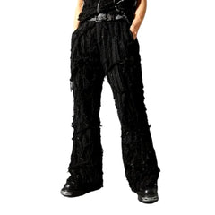 Distressed black jeans for men