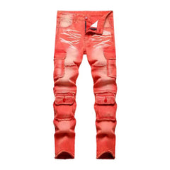 Distressed men's fashion jeans