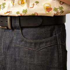 Regular back cinch jeans shorts