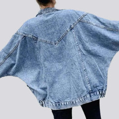 Patchwork y2k denim jacket for women
