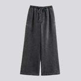 Elastic waistband fashion women's denim culottes