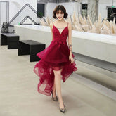 Elegant V-Neck Beads Long Evening Dresses Party Tulle Prom Gowns