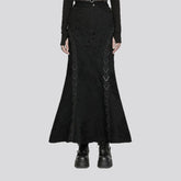 Embellished maxi jean skirt