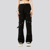 Embellished men's denim pants