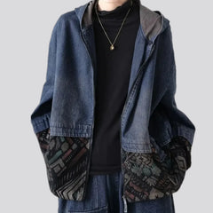 Ethnic oversized women's denim jacket
