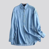 Extra-large light casual denim shirt for women