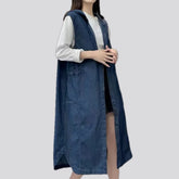 Extra-large stonewashed women's denim vest