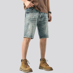 Light-wash men's denim shorts