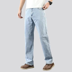 Thin men's whiskered jeans