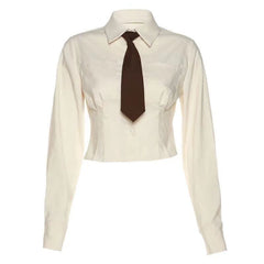 Chic Pocketed Tie Polo T-Shirt Irregular Lace Up Suspender Dress