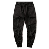 Techwear Ribbons Elastic Pleated Cargo Pants