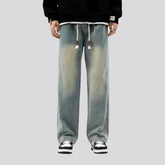 Faded wash and 90s style men's denim joggers
