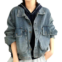 Fashion oversized jean jacket for women