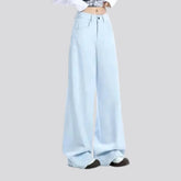 Fashionable baggy high rise women's jeans