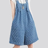 Fashionable baggy women's denim overall