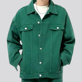 Fashionable color pattern denim jacket for men