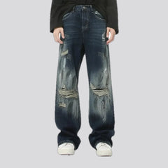 Fashionable dark men's jeans