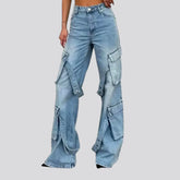Fashionable light pattern women's jeans