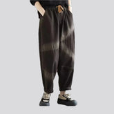 Fashionable mid rise women's jean joggers