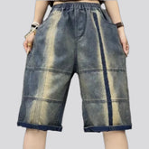 Fashionable multicolor baggy women's jean shorts