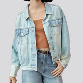 Fashionable oversized jean jacket for women