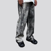 Fashionable painted denim pants for men