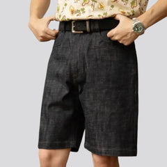 High-waist classic men's jean shorts