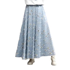 Fit-and-flare denim skirt for ladies
