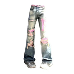 Flared y2k jeans for ladies