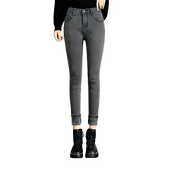 Fleece street jeans for women