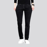 Flexible elastic straight-cut men's jeans