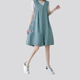 Floral baggy jean overall for women