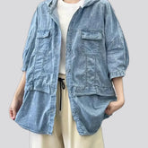 Floral women's jeans jacket