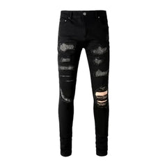 Frayed y2k jeans for men