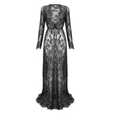 Gothic Bohemian Sexy Lace V-Neck Long Maxi Dress