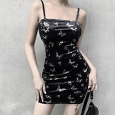 Gothic Butterfly Bodycon Sleeveless Mini Dress