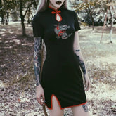 Gothic Cheongsam Dragon Mini Dress
