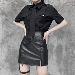 Gothic Harajuku Dressed To Kill Mini Skirt