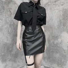 Gothic Harajuku Dressed To Kill Mini Skirt