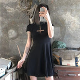 Gothic Hollow Out Inverted Cross Dress
