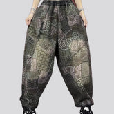 Graphic pattern baggy fit women's jeans joggers