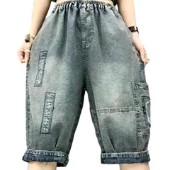 Grey-cast jean shorts for women