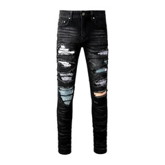 Grunge black jeans for men