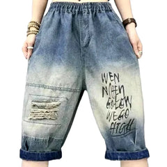 Grunge jeans shorts for women