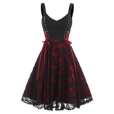 Halloween Gothic High Waist Cami Lace Dress