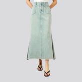High-rise casual jean skirt