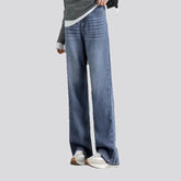 High-rise straight fit faded jeans for ladies