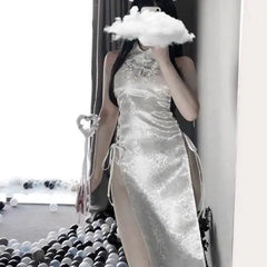 High Split Bandage Mini Dress Qipao Lingerie Cheongsam Uniform