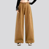 High-waist baggy fit denim pants for women