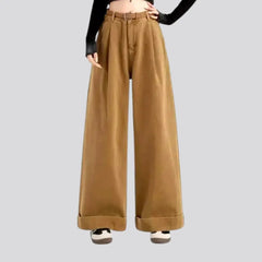 High-waist baggy fit denim pants for women